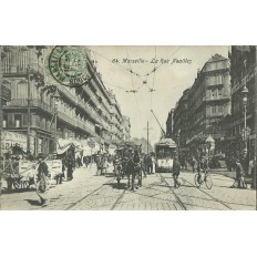 CPA: MARSEILLE, LA RUE DE NOAILLES ANIMEE, AUX ENVIRONS DE 1900.