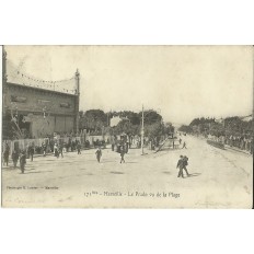 CPA: MARSEILLE, LE PRADO VU DE LA PLAGE, ANIMEE, ANNEES 1900