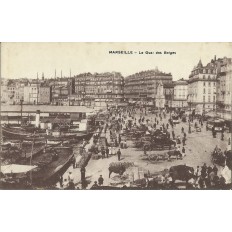 CPA: MARSEILLE, LE QUAI DES BELGES, TRES ANIMEE, VERS 1900