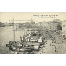 CPA: MARSEILLE, LE QUAI DU VIEUX PORT, STE DE REMORQUAGE, VERS 1900