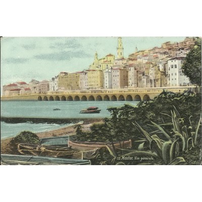 CPA: MENTON, Vue Générale (couleurs), Années 1900.