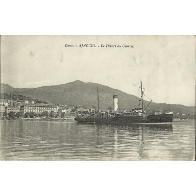 CPA: CORSE, AJACCIO, LE DEPART DU COURRIER, ANNEES 1910.