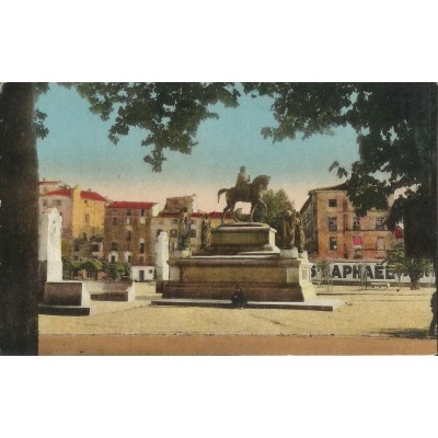 CPA: CORSE, AJACCIO, STATUE DE NAPOLEON, ANNEES 40.