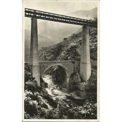 CPA: CORSE, ENVIRONS DE VIVARIO, ANNEES 40.VIADUC DU VECCHIO.