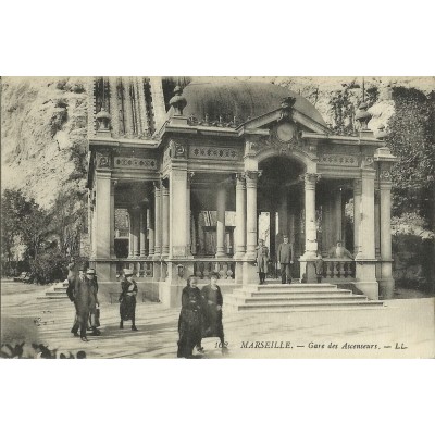 CPA: MARSEILLE, GARE DES ASCENSEURS, ANNEES 1900.