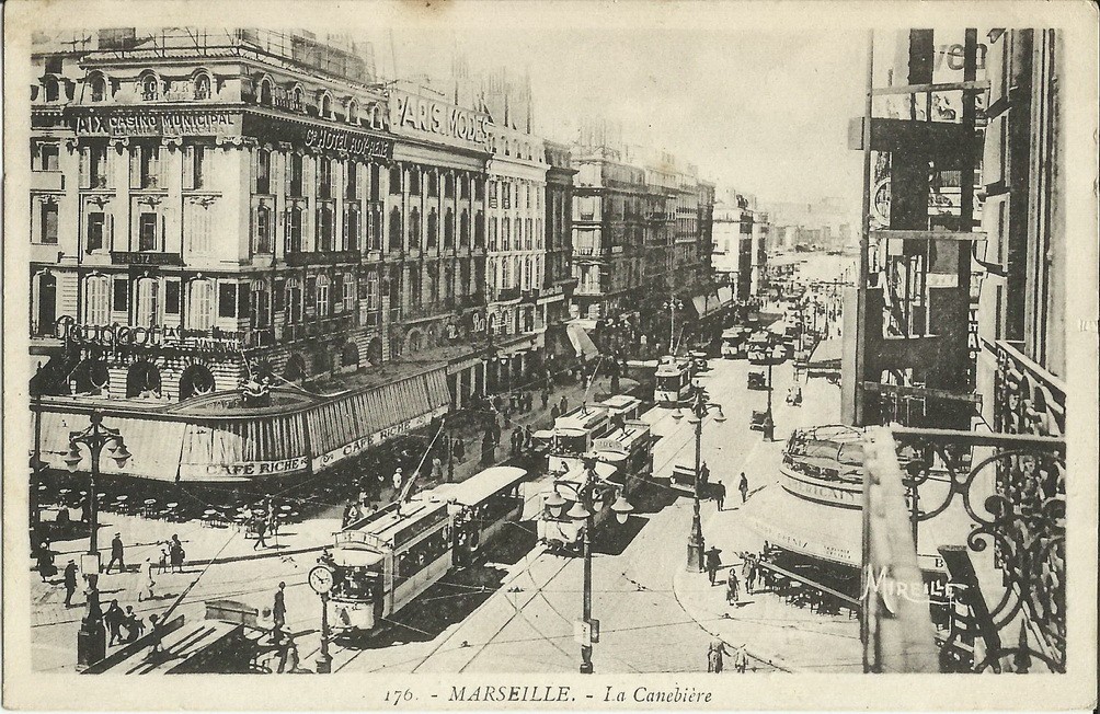 Stéréo Photo Ancienne De Marseille La Cannebière, Circa 1870 - Tirage D'époque 10,5x18 Cm