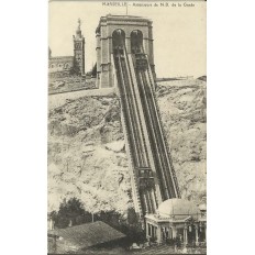 CPA: MARSEILLE, ASCENSEURS DE N.D.DE LA GARDE, ANNEES 1910