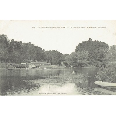 CPA - CHAMPIGNY SUR MARNE - La Marne Vers Le Bâteau Bordier - Années 1910