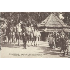CPA: MARSEILLE, EXPOSITION COLONIALE 1922. AFR.OCCID.FRANC. CHAMELIERS TOUAREGS