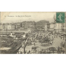 CPA: MARSEILLE, LE QUAI DE LA FRATERNITE, ANNEES 1910.