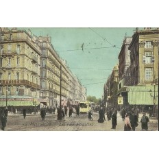 CPA: MARSEILLE, la rue de Noailles en couleurs, ANNEES 1900.