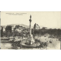 CPA: MARSEILLE, LA PLACE CASTELLANE. ANNEES 1900.