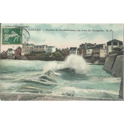 CPA: PARAME. La Pointe de Rochebonne. Tempete. Années 1900