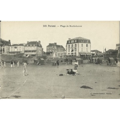 CPA: PARAME. Plage de Rochebonne. Hotel de la Paix, Années 1900