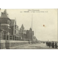 CPA: PARAME. La Digue. Au loin, St-Malo, Années 1900