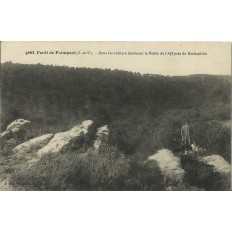 CPA: PAIMPONT, Dans les Rochers dominant la Vallée de l'Aff, Années 1900