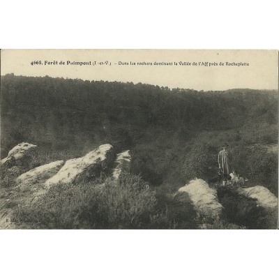 CPA: PAIMPONT, Dans les Rochers dominant la Vallée de l'Aff, Années 1900