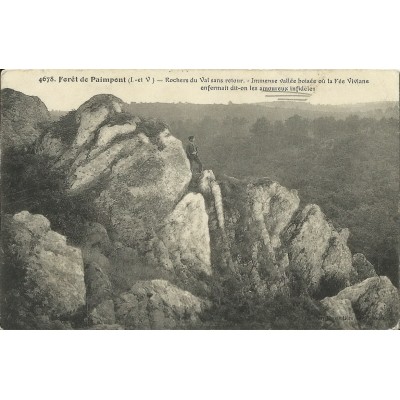 CPA: FORET DE PAIMPONT. Rochers du Val sans Retour, Années 1910.