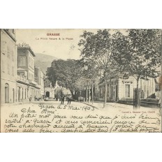CPA: GRASSE, LA PLACE NEUVE & LA POSTE, Années 1900