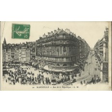 CPA: MARSEILLE, RUE DE LA REPUBLIQUE, ANNEES 1900.