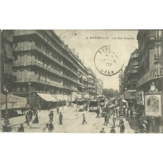 CPA: MARSEILLE, LA RUE NOAILLES, ANIMEE , ANNEES 1900.