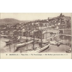 CPA: MARSEILLE, VIEUX PORT, VUE PANORAMIQUE, VERS 1900.