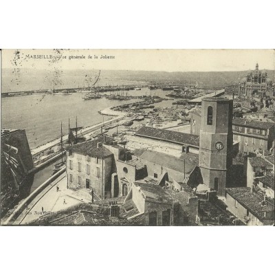 CPA: MARSEILLE, VUE GENERALE SUR LA JOLIETTE. ANNEES 1910