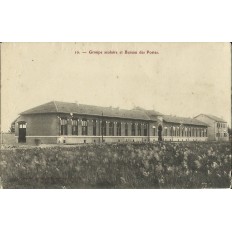 CPA: SALINS-DE-GIRAUD (ARLES), GROUPE SCOLAIRE / BUREAU POSTES, ANNEES 1900/10.