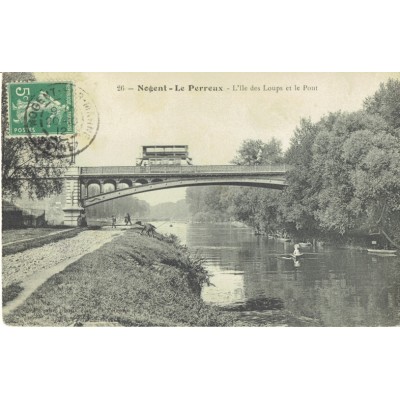 CPA - NOGENT LE PERREUX - L'Ile Des Loups & Le Pont - Années 1910