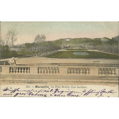 CPA: MARSEILLE, LE PARC BORELY (LES JARDINS), ANNEES 1900.