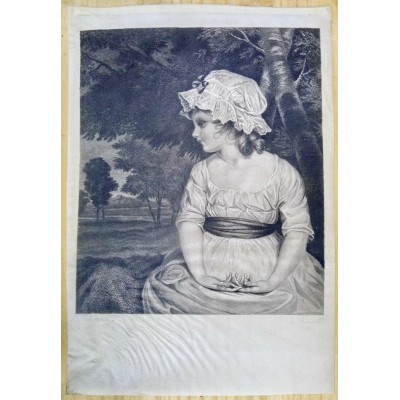 Émile SALMON (1840-1913), GRAVURE, JEUNE FILLE EN ETE, d'après Joshua REYNOLDS (