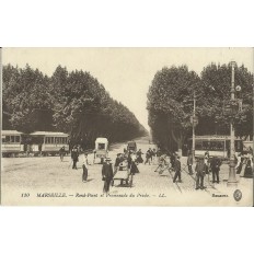 CPA: MARSEILLE, ROND-POINT ET PROMENADE DU PRADO, années 1910