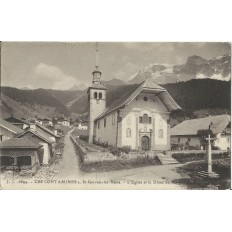 CPA: LES CONTAMINES, L'EGLISE ET LE DOME. Années 1910.