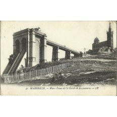 CPA: MARSEILLE, N-D.DE LA GARDE ET ASCENSEURS, VERS 1900.