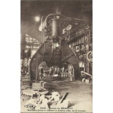 CPA CARTE POSTALE: USINES DU CREUSOT,MARTEAU-PILON A VAPEUR (DPT 71). 1924.