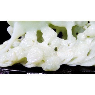 CHINE /ANCIENNE SCULPTURE EN JADE, SHOU LAO. CHINA, CARVED JADE SCULPTURE.