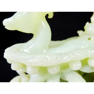 CHINE /ANCIENNE SCULPTURE EN JADE, SHOU LAO. CHINA, CARVED JADE SCULPTURE.