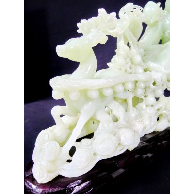 CHINE /ANCIENNE SCULPTURE EN JADE, SHOU LAO. CHINA, CARVED JADE SCULPTURE.