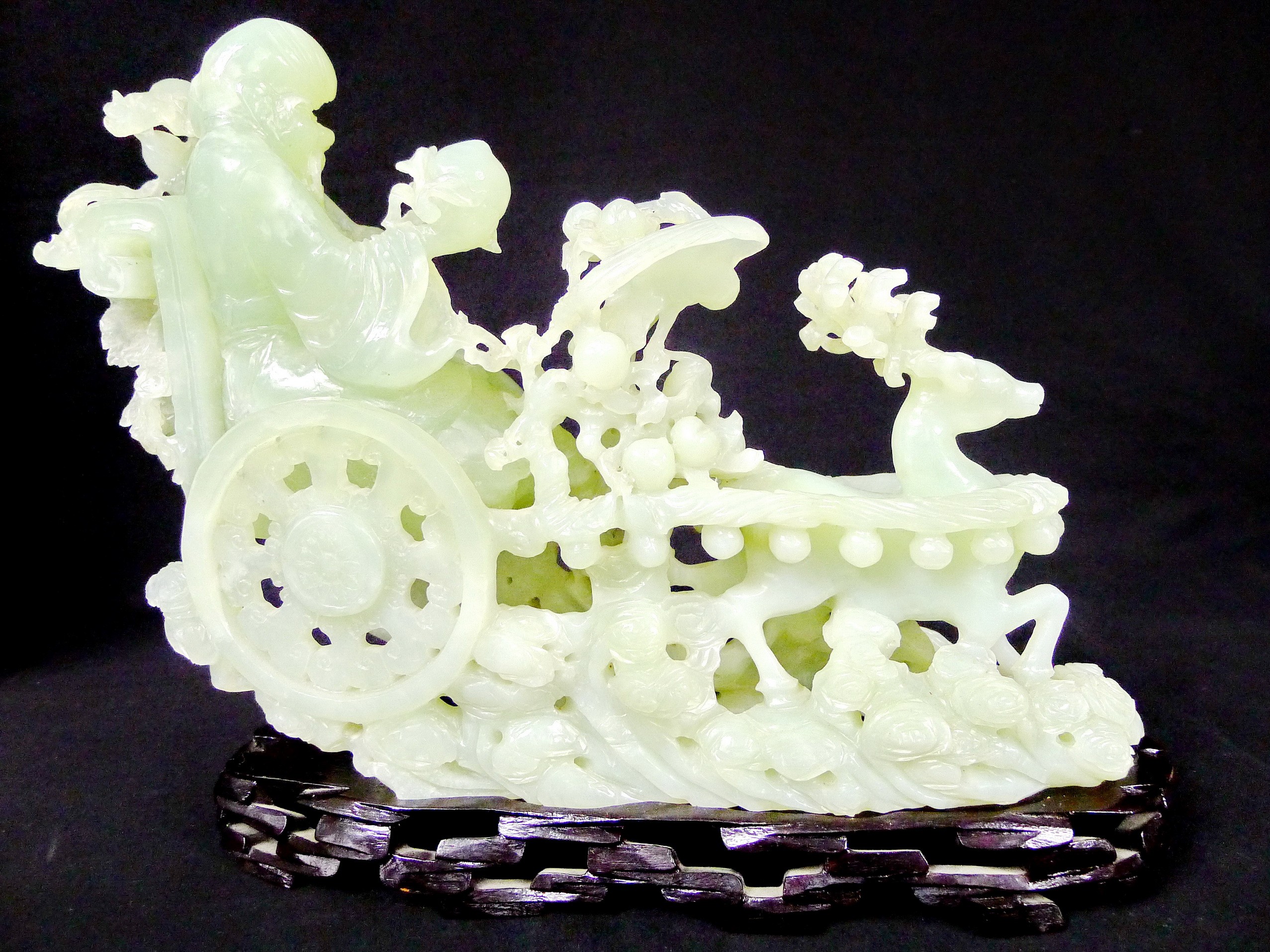 CHINE /ANCIENNE SCULPTURE EN JADE, SHOU LAO. CHINA, CARVED JADE
