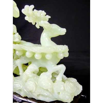 CHINE /ANCIENNE SCULPTURE EN JADE, SHOU LAO. CHINA, CARVED JADE SCULPTURE.