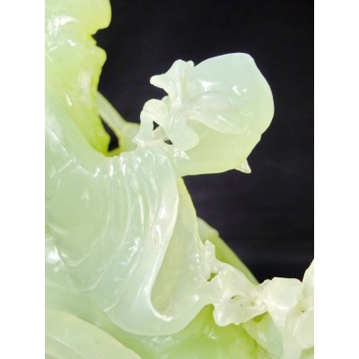 CHINE /ANCIENNE SCULPTURE EN JADE, SHOU LAO. CHINA, CARVED JADE SCULPTURE.