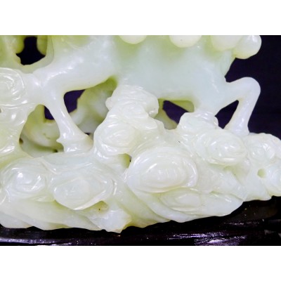 CHINE /ANCIENNE SCULPTURE EN JADE, SHOU LAO. CHINA, CARVED JADE SCULPTURE.