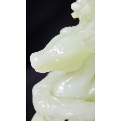 CHINE /ANCIENNE SCULPTURE EN JADE, SHOU LAO. CHINA, CARVED JADE SCULPTURE.