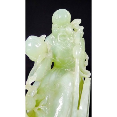 CHINE /ANCIENNE SCULPTURE EN JADE, SHOU LAO. CHINA, CARVED JADE SCULPTURE.