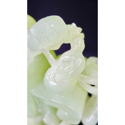 CHINE /ANCIENNE SCULPTURE EN JADE, SHOU LAO. CHINA, CARVED JADE SCULPTURE.