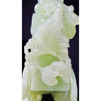 CHINE /ANCIENNE SCULPTURE EN JADE, SHOU LAO. CHINA, CARVED JADE SCULPTURE.