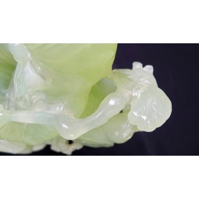 CHINE /ANCIENNE SCULPTURE EN JADE, SHOU LAO. CHINA, CARVED JADE SCULPTURE.