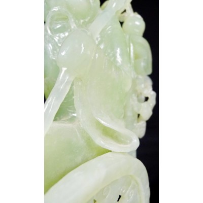 CHINE /ANCIENNE SCULPTURE EN JADE, SHOU LAO. CHINA, CARVED JADE SCULPTURE.