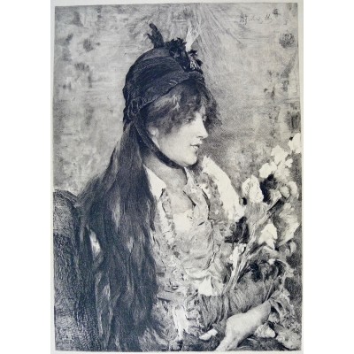 Boza Krówka (DAME à la COCCINELLE) (1884), GRAVURE de Feliks Stanislaw JASINSKI