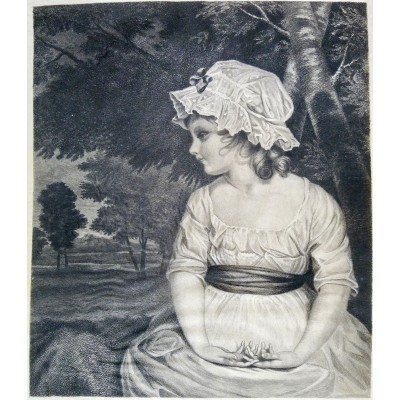 Émile SALMON (1840-1913), GRAVURE, JEUNE FILLE EN ETE, d'après Joshua REYNOLDS (